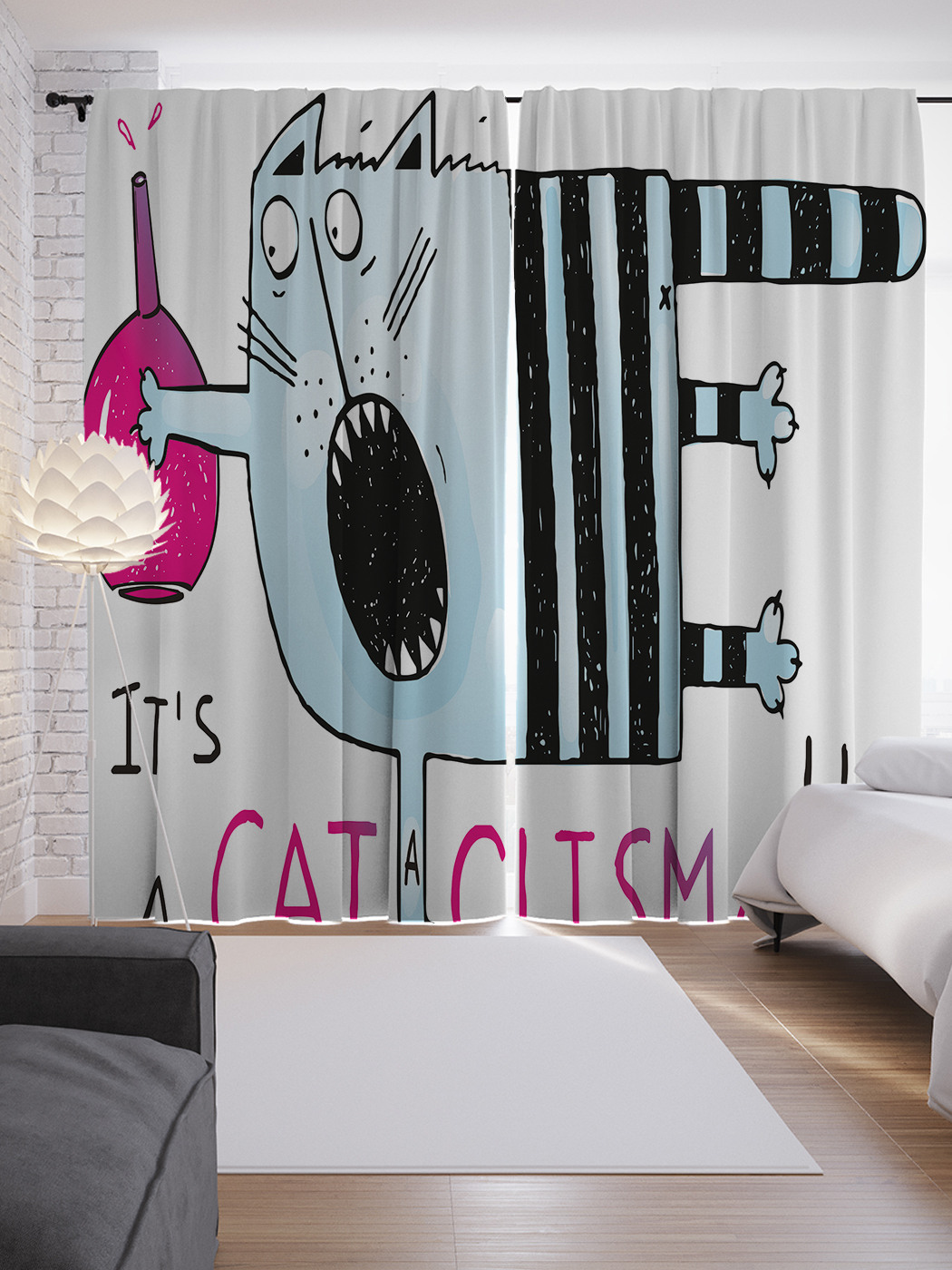 

Шторы JoyArty с фотопечатью "Кот с клизмой" из сатена, 290х265 см, Кот с клизмой
