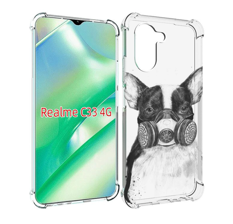 

Чехол MyPads Французский бульдог для Realme C33 4G, Прозрачный, Tocco