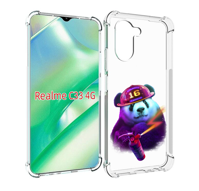 

Чехол MyPads Яркая панда детский для Realme C33 4G, Прозрачный, Tocco