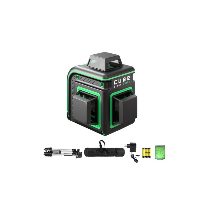 Уровень лазерный ADA CUBE 3-360 GREENProfessional Edition до 40 м 3 луча 520 Нм 03 29372₽