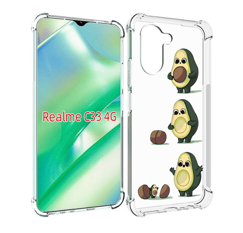 

Чехол MyPads авокадо-с-малышом для Realme C33 4G, Прозрачный, Tocco