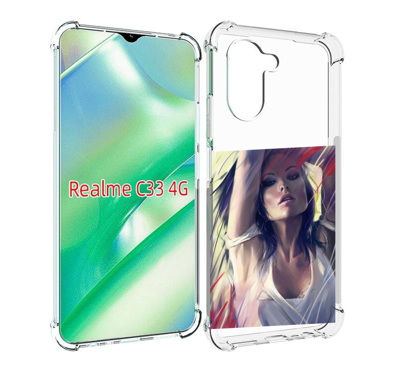 

Чехол MyPads акварельная-девушка женской для Realme C33 4G, Прозрачный, Tocco