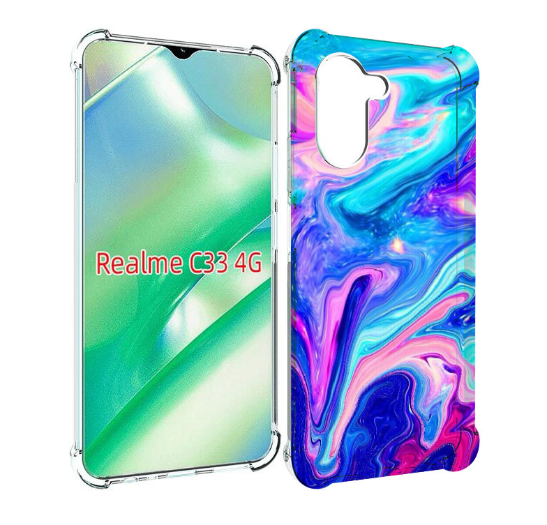 

Чехол MyPads акварельные-краски для Realme C33 4G, Прозрачный, Tocco