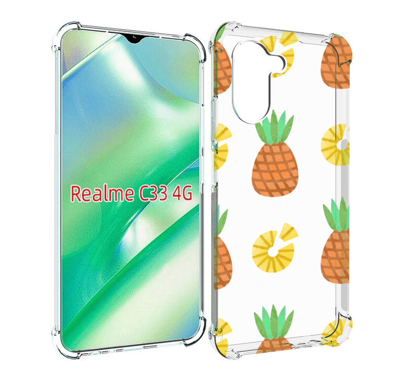 

Чехол MyPads ананасики для Realme C33 4G, Прозрачный, Tocco