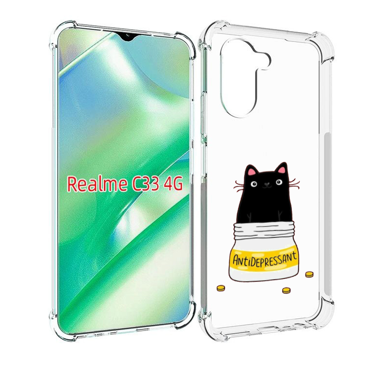 

Чехол MyPads антидепрессант для Realme C33 4G, Прозрачный, Tocco