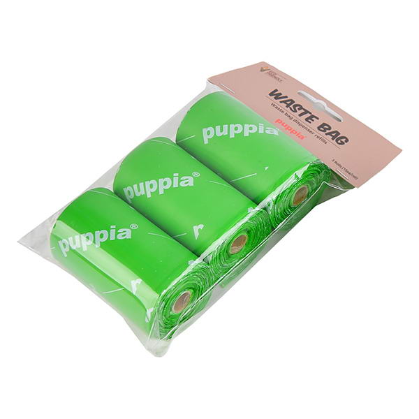 

Пакеты для выгула Puppia, 3 рулонов по 15 шт, PUPPIA Пакеты для собак гигиенические, биоразлагаемые 3*15шт. (Южная Корея)