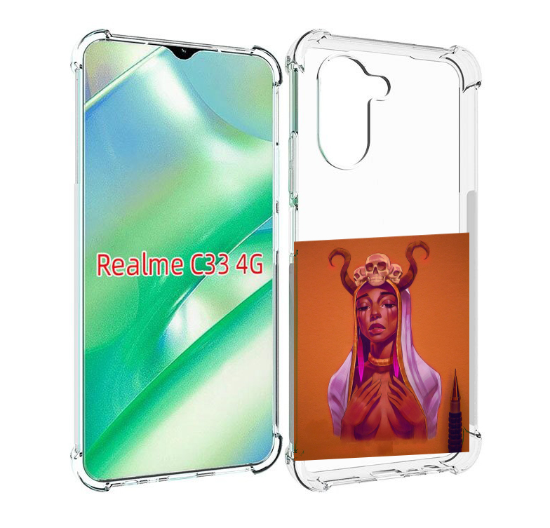 

Чехол MyPads античная-девушка для Realme C33 4G, Прозрачный, Tocco