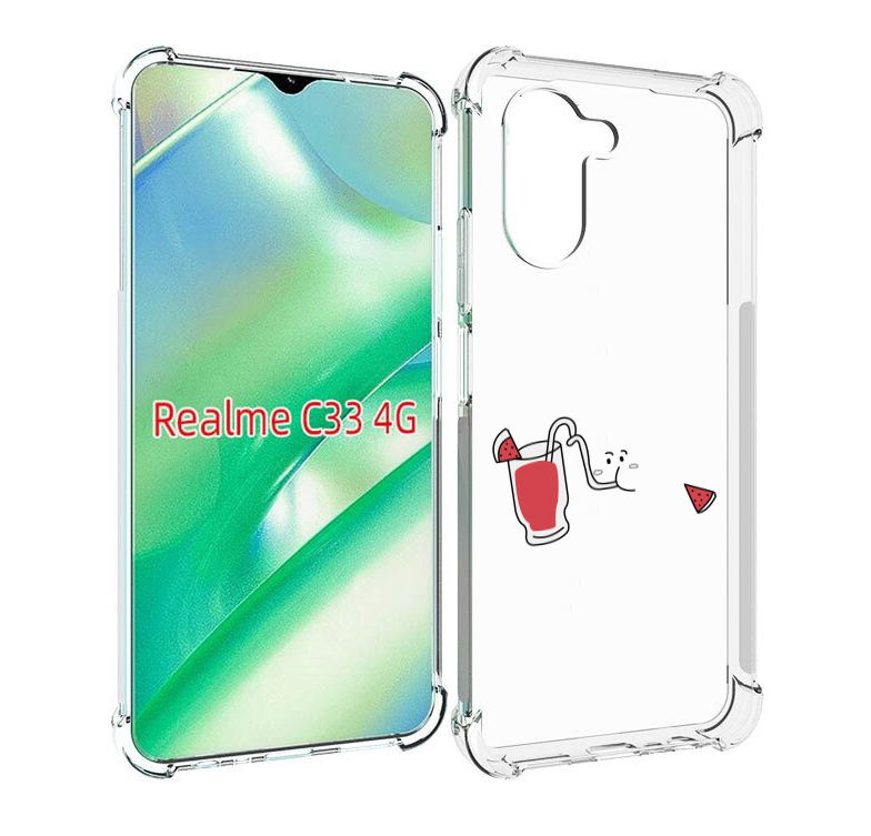 

Чехол MyPads арбузный-напиток для Realme C33 4G, Прозрачный, Tocco