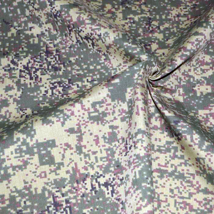 

Ткань смесовая для спецодежды Prival TC-1265, камуфляж Пиксель, 120г/м2, 1.5х4м, Разноцветный