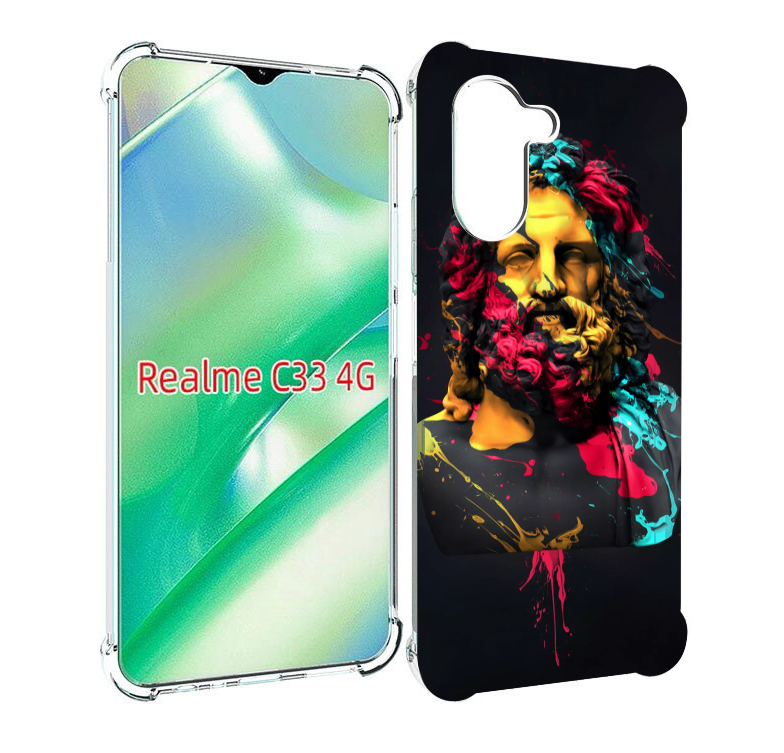 

Чехол MyPads арт-статуя-краски для Realme C33 4G, Прозрачный, Tocco