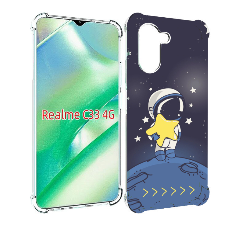 

Чехол MyPads астронавт с звездочкой для Realme C33 4G, Прозрачный, Tocco