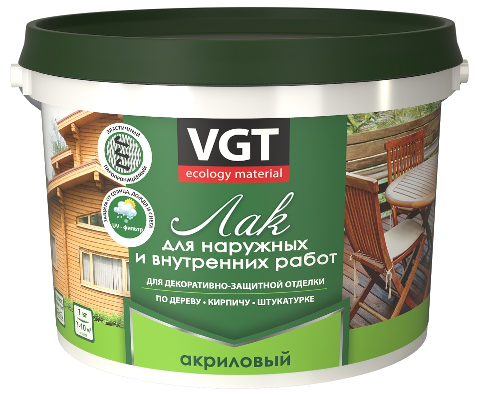 

Лак для наружных и внутренних работ матовый б/цветный 9.0 кг, Прозрачный