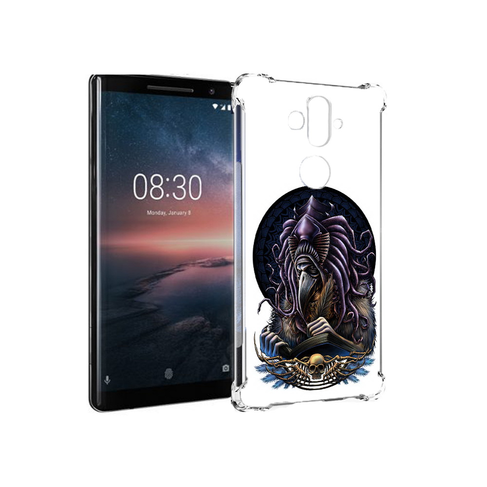 

Чехол MyPads Tocco для Nokia 8 Sirocco умный ворон (PT101581.91.650), Прозрачный, Tocco
