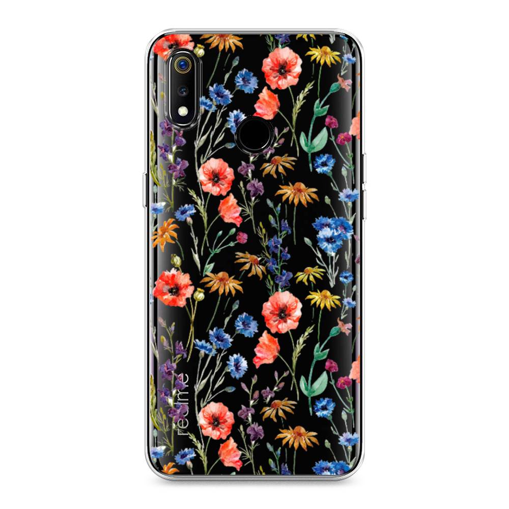 

Чехол Awog "Маки и васильки фон" для Realme 3, 251050-8
