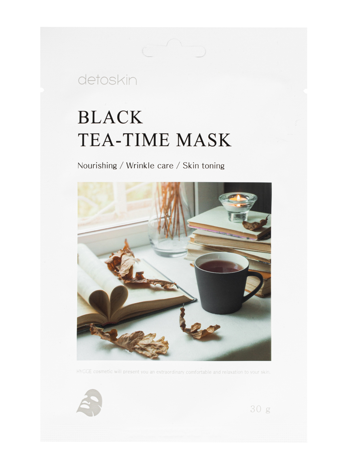 фото Омолаживающая и тонизирующая тканевая маска detoskin с экстрактом черного чая. корея 30ml