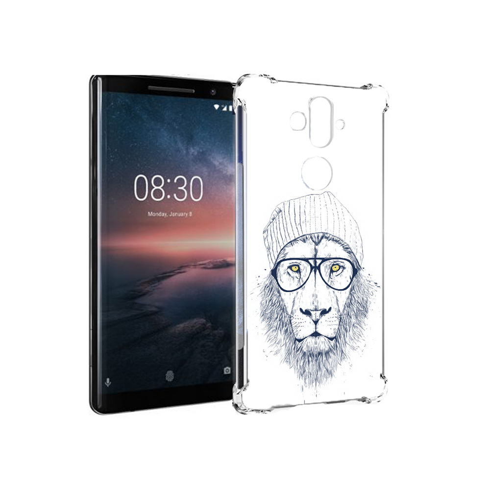 

Чехол MyPads Tocco для Nokia 8 Sirocco хиппи лев (PT101581.91.663), Прозрачный, Tocco