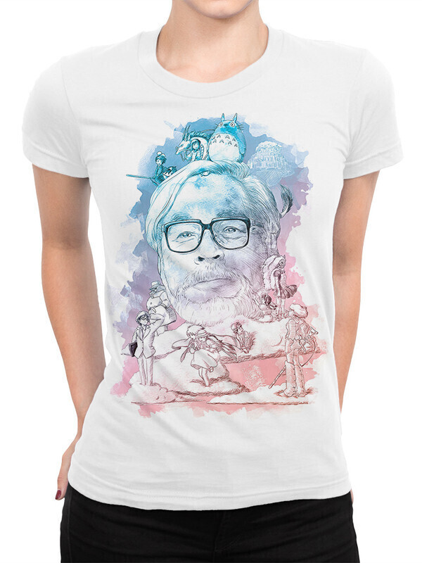 

Футболка женская Dream Shirts Хаяо Миядзаки Женская 10010811 белая XL, Хаяо Миядзаки Женская 10010811