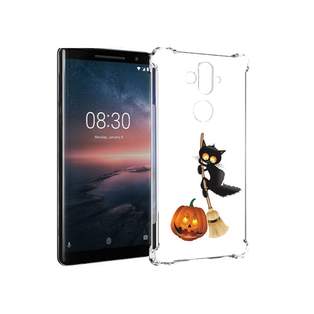 

Чехол MyPads Tocco для Nokia 8 Sirocco хэлуинский котик (PT101581.91.667), Прозрачный, Tocco