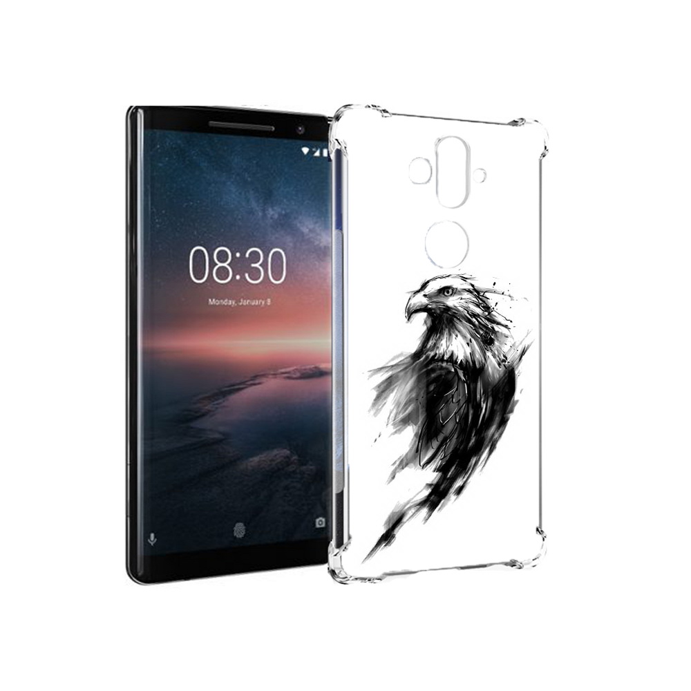 

Чехол MyPads Tocco для Nokia 8 Sirocco чб птица (PT101581.91.670), Прозрачный, Tocco