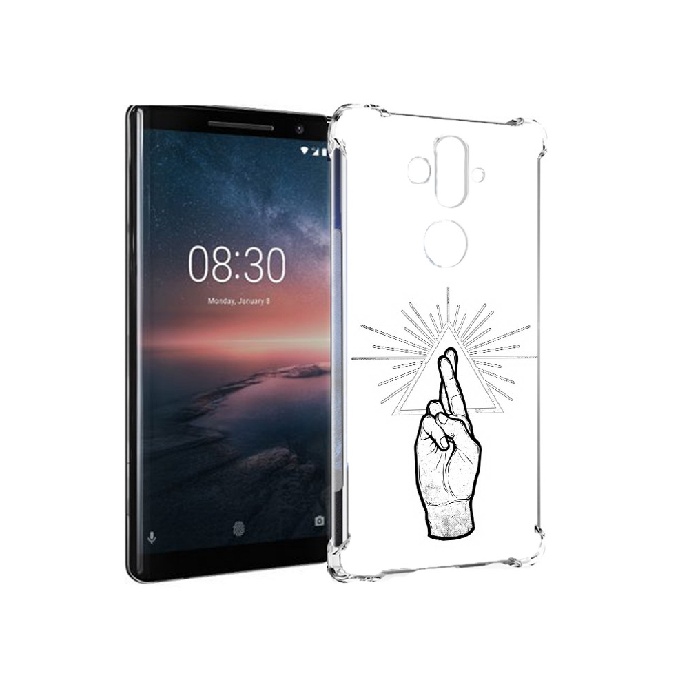 

Чехол MyPads Tocco для Nokia 8 Sirocco черно белая рука (PT101581.91.681), Прозрачный, Tocco