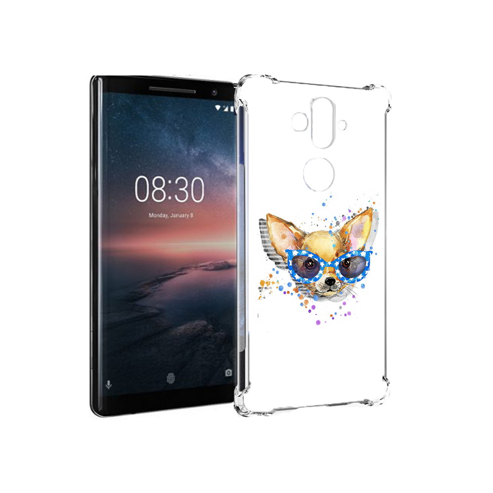 

Чехол MyPads Tocco для Nokia 8 Sirocco чихуа-хуа в очках (PT101581.91.691), Прозрачный, Tocco
