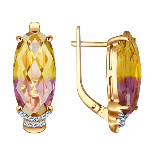 

Серьги из желтого золота с аметрином Яхонт Ювелирный 121652, 121652