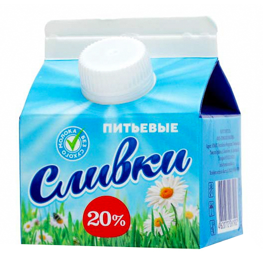 

Сливки питьевые Томское Молоко ГОСТ 20% бзмж 250 мл