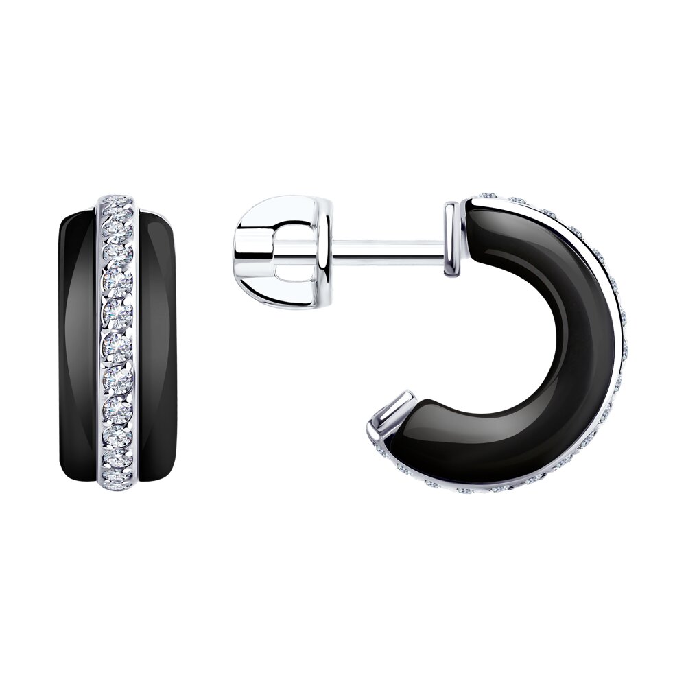 

Серьги-пусеты из серебра с фианитом/керамикой Diamant 94-122-01445-1, 94-122-01445-1