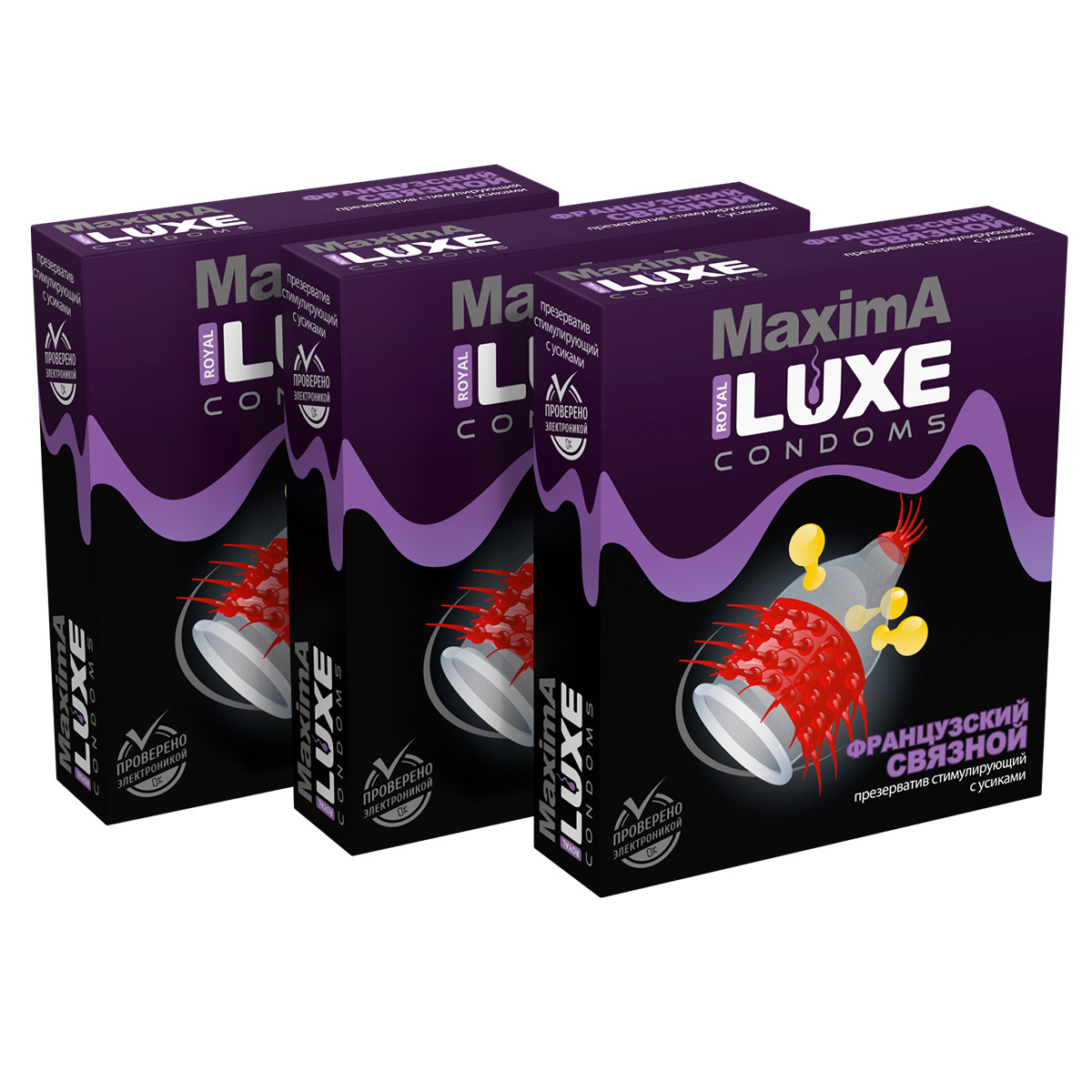 Maxima французский связной, Презервативы Luxe Maxima Французский Связной комплект из 3 упаковок, латекс  - купить
