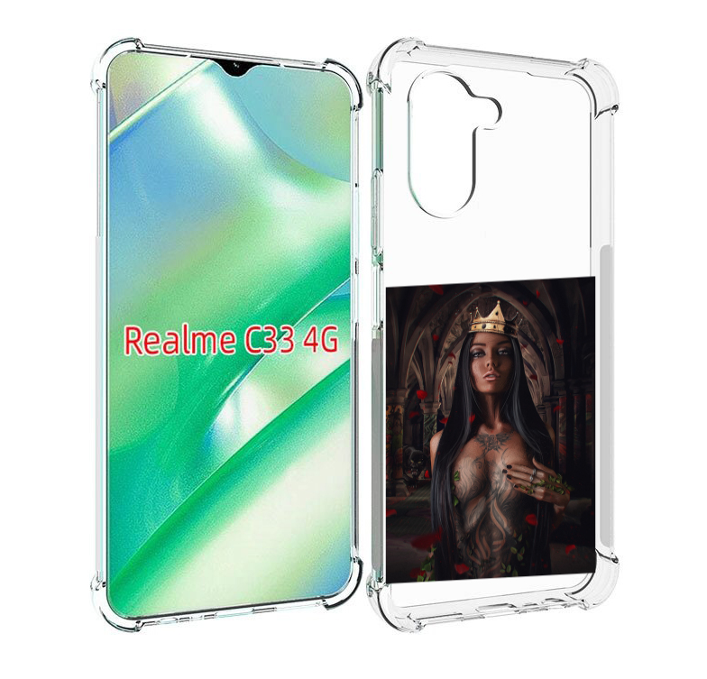 Чехол MyPads багровый-пик для Realme C33 4G