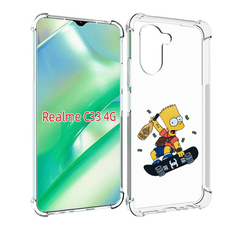 

Чехол MyPads барт-скейтер детский для Realme C33 4G, Прозрачный, Tocco