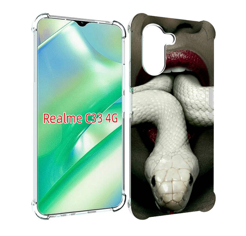 

Чехол MyPads белая-змея для Realme C33 4G, Прозрачный, Tocco