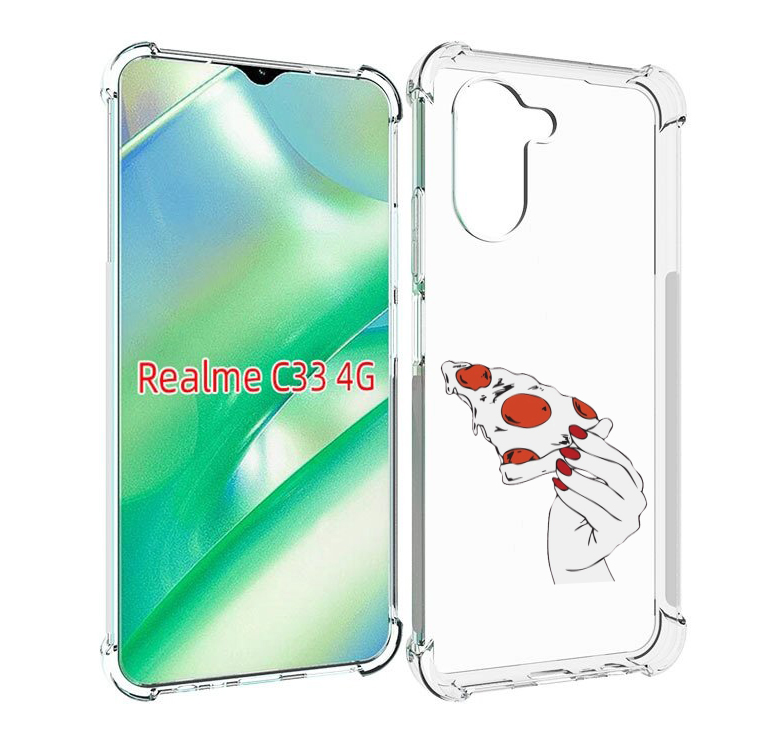 

Чехол MyPads белая-пицца для Realme C33 4G, Прозрачный, Tocco