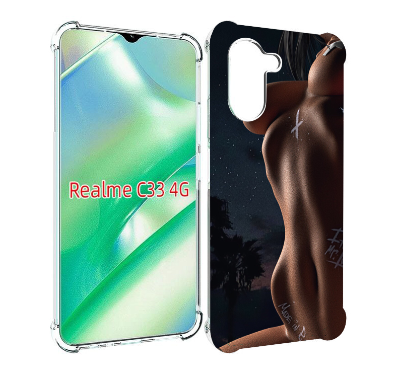 

Чехол MyPads белые-татуировки-на-теле для Realme C33 4G, Прозрачный, Tocco
