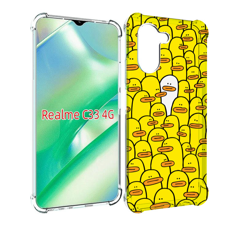 

Чехол MyPads белый среди желтых для Realme C33 4G, Прозрачный, Tocco