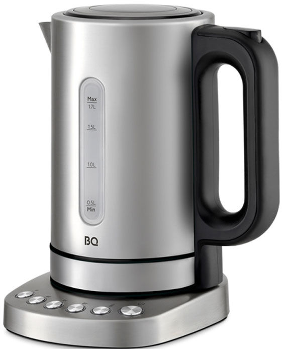 Чайник электрический BQ KT1828SW Сталь-Чёрный 1.7 л черный, серебристый вафельница clatronic wa 3606 серебристый чёрный