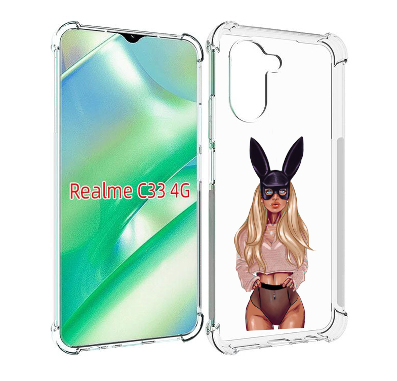 

Чехол MyPads блондинка-с-ушками женский для Realme C33 4G, Прозрачный, Tocco