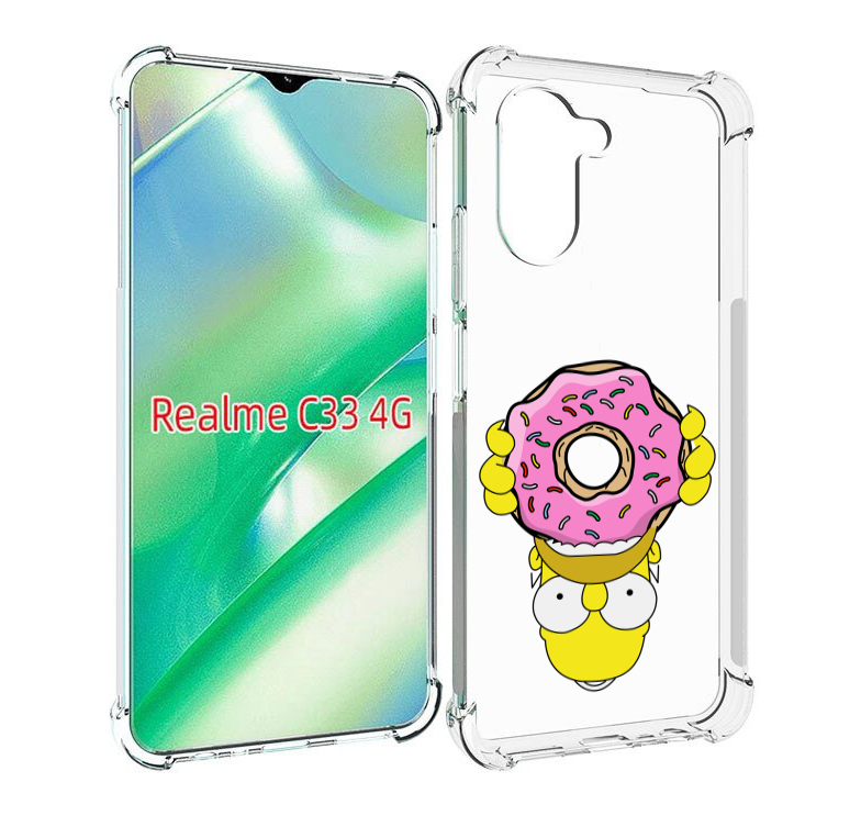 

Чехол MyPads большой-пончик для Realme C33 4G, Прозрачный, Tocco