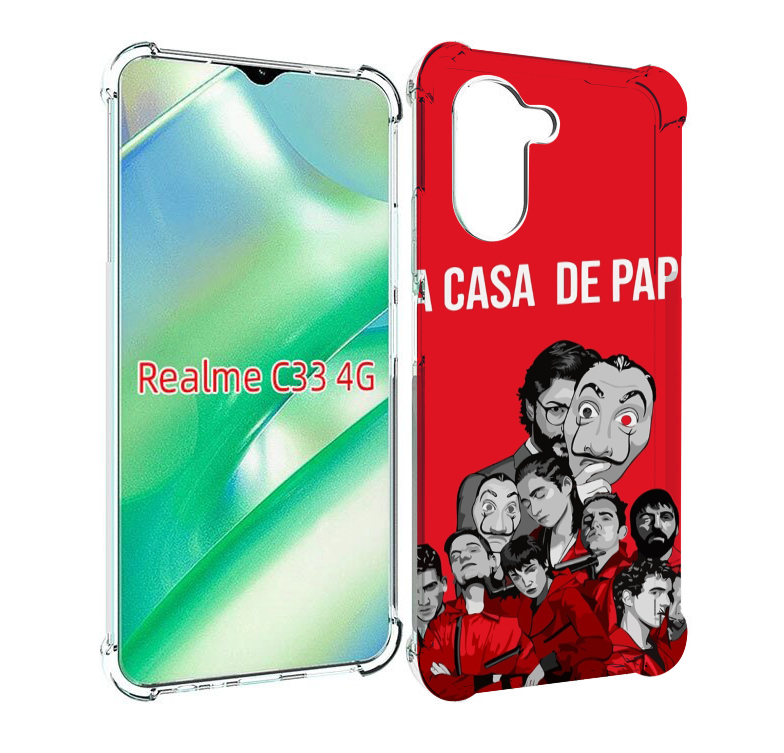 

Чехол MyPads бумажный-дом-команда для Realme C33 4G, Прозрачный, Tocco