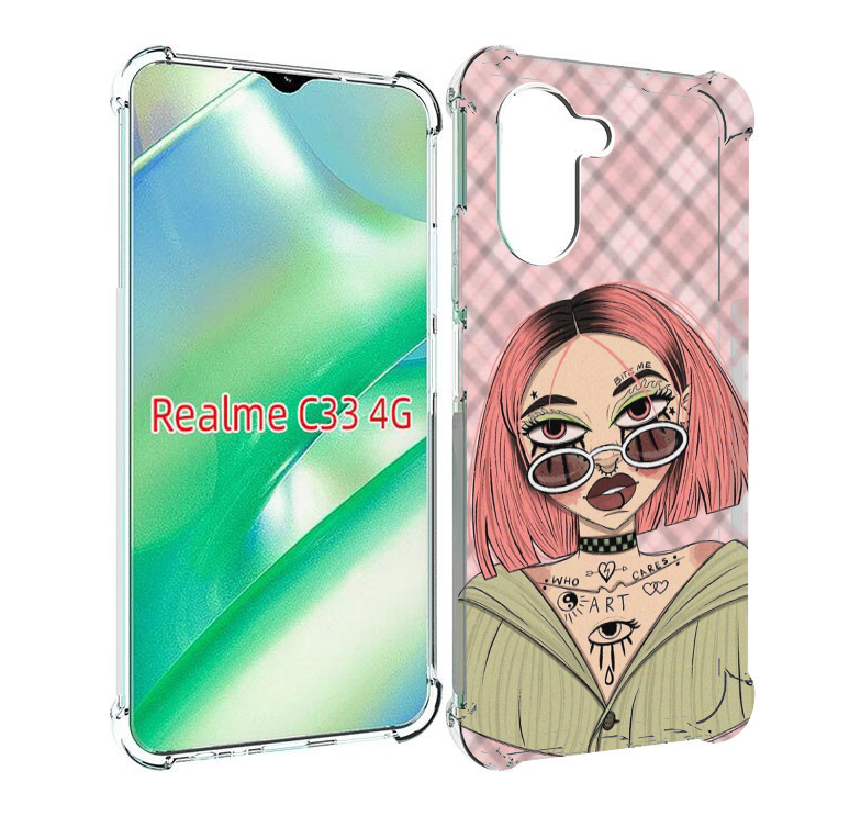 

Чехол MyPads бунтарка-девочка для Realme C33 4G, Прозрачный, Tocco