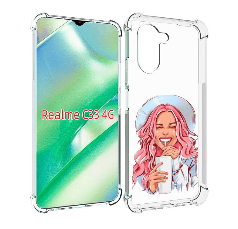 

Чехол MyPads веселая-девушка-модель женский для Realme C33 4G, Прозрачный, Tocco