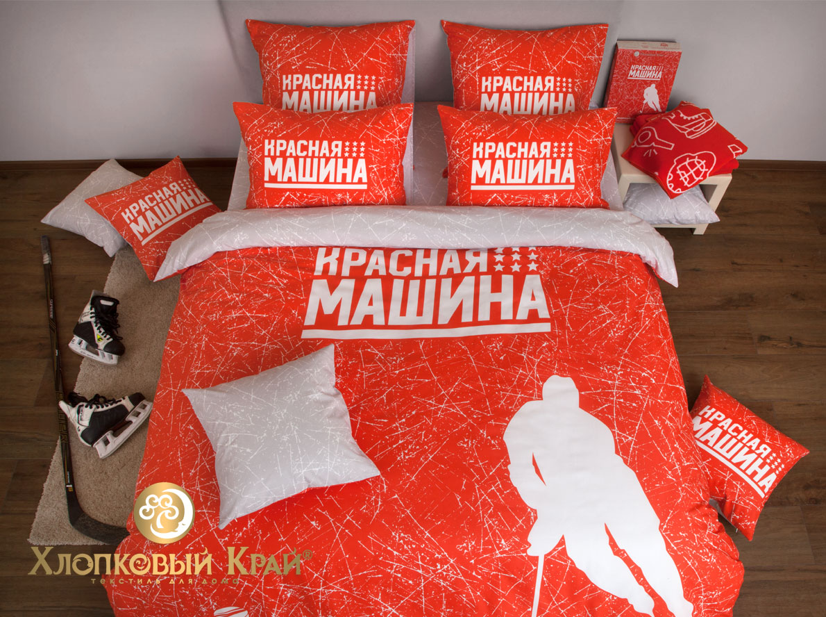 фото Комплект постельного белья "красная машина" 2 спальный хлопковый край