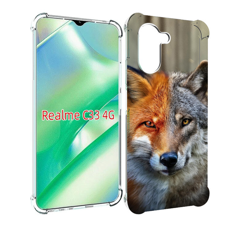 

Чехол MyPads волк-лиса для Realme C33 4G, Прозрачный, Tocco
