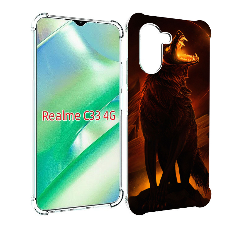 

Чехол MyPads волчара с огнем внутри для Realme C33 4G, Прозрачный, Tocco