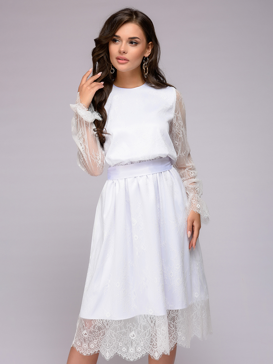 фото Платье женское 1001dress dm01213bk белое 40