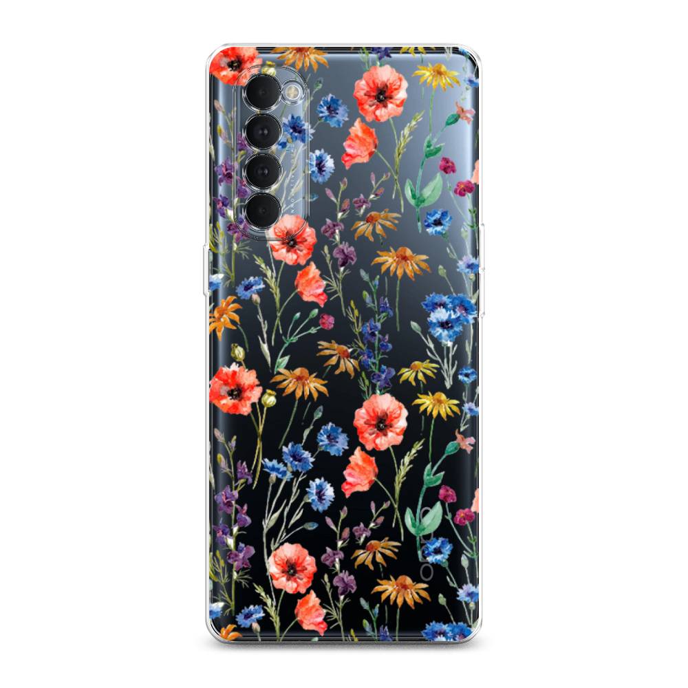 фото Чехол awog "маки и васильки фон" для oppo reno 4 pro