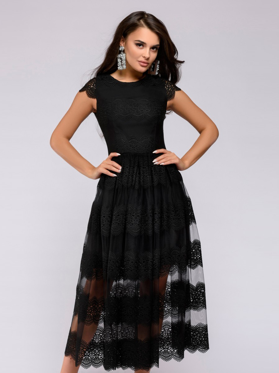 

Платье женское 1001dress DM01281BK черное 40, DM01281BK