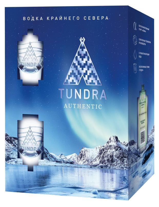 

Водка Tundra Authentic 500 мл + Стопки 2 шт