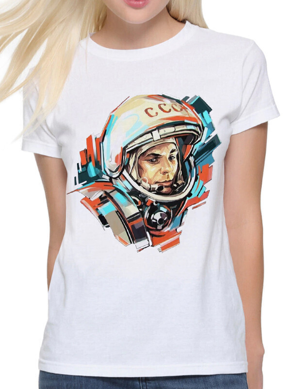 

Футболка женская Dream Shirts Космонавт Юрий Гагарин Женская 10010881 белая XL, Космонавт Юрий Гагарин Женская 10010881