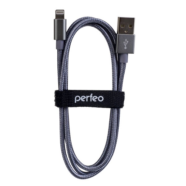 фото Кабель perfeo для iphone, usb - 8 pin (lightning), серебро, длина 1 м. (i4305)